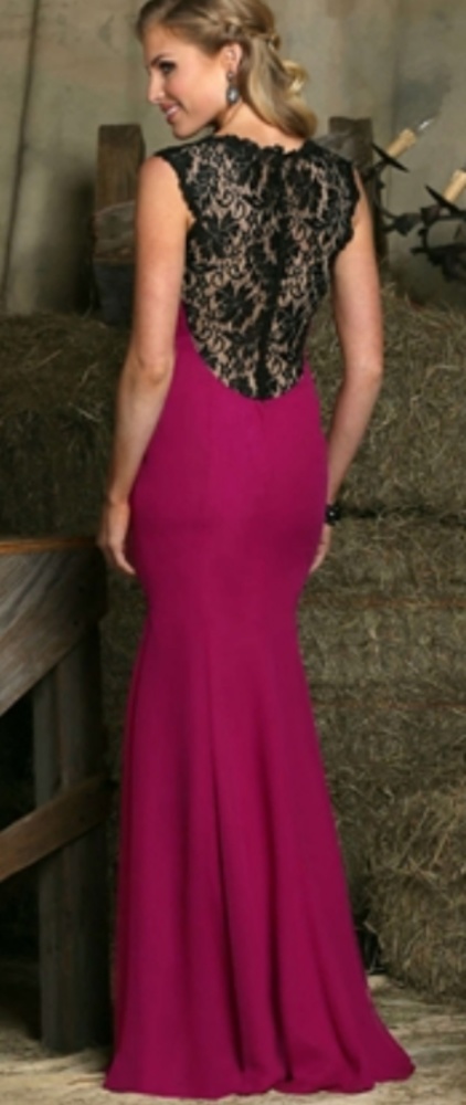 Davinci Violet Black Lace Bridal Prom Gown Dress